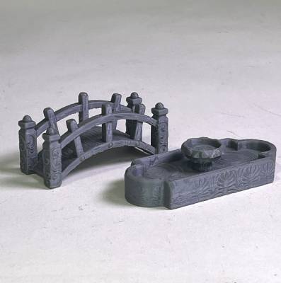 Japanese Garden Fountain & Bridge